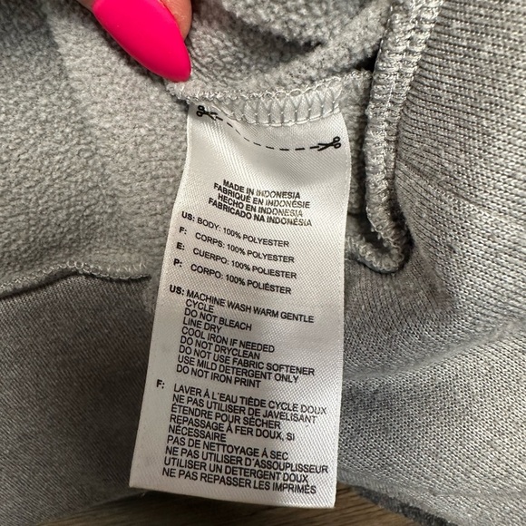 Adidas Heather Gray Climawarm Sweatshirt with Coral Pink Logo - Picture 7 of 11